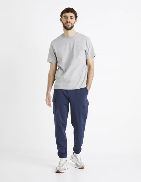 Pantalon de jogging cargo 100% coton - marine