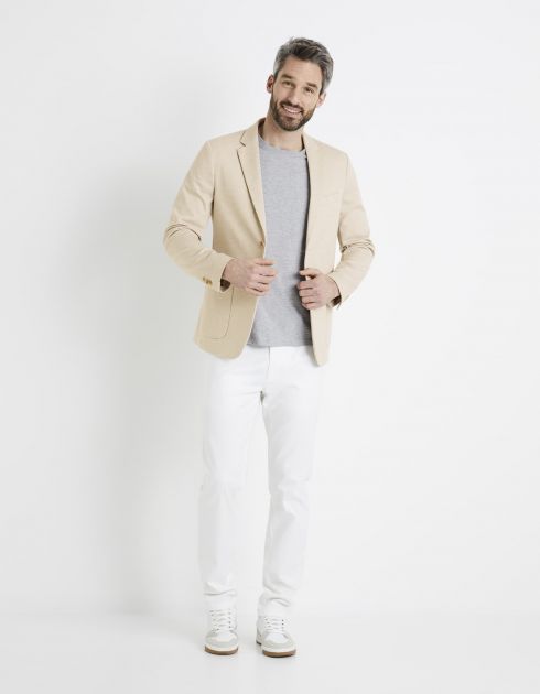 Pantalon chino slim twill stretch - blanc