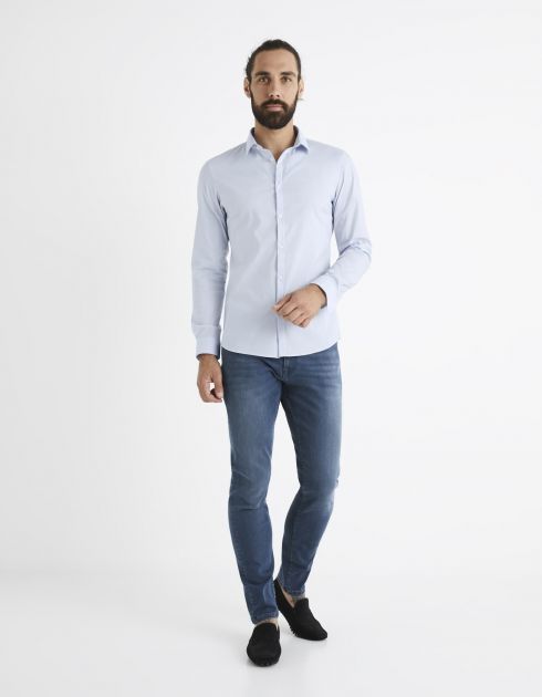 Chemise extra slim en coton mélangé