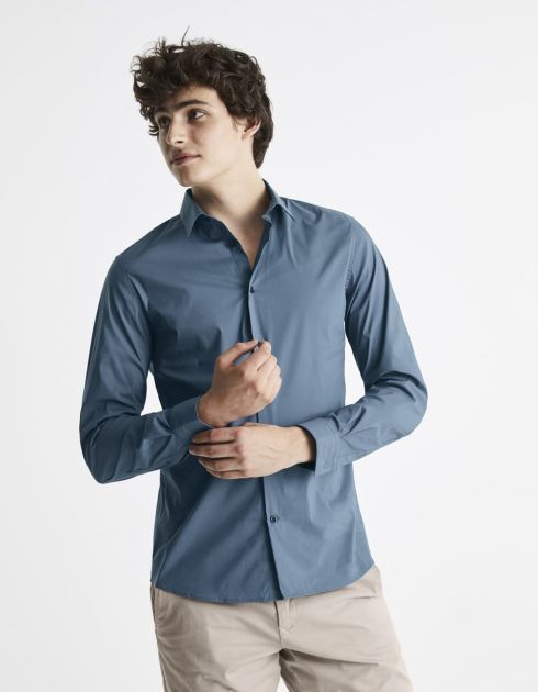 Chemise slim coton stretch