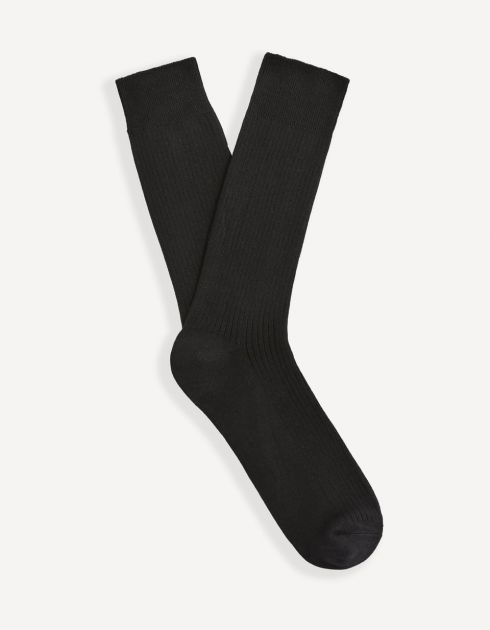 Chaussettes hautes en côte unies supima