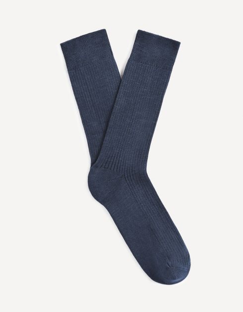 Chaussettes hautes en côte unies supima