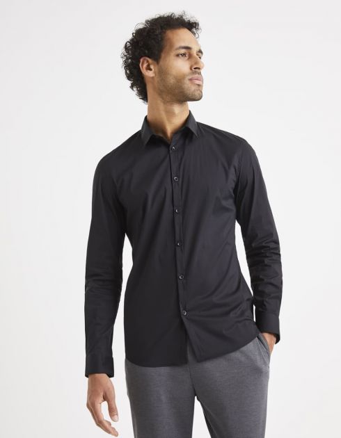 Chemise extra slim en coton mélangé