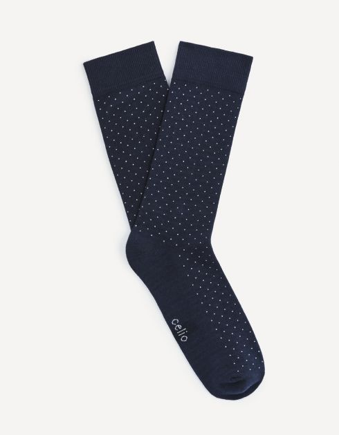 Chaussettes hautes en coton mélangé à pois