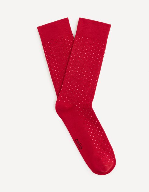 Chaussettes hautes en coton mélangé à pois