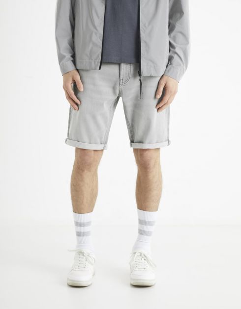 Bermuda denim effet maille