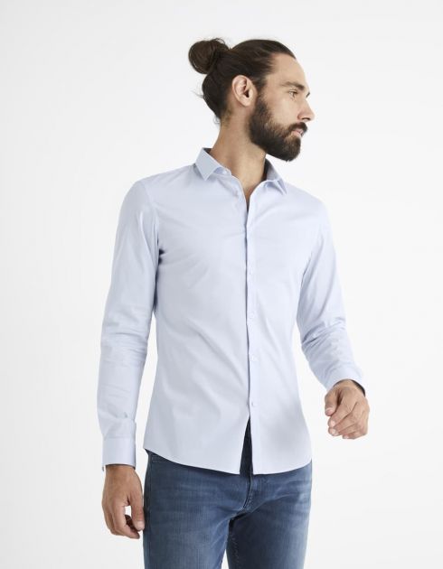 Chemise extra slim en coton mélangé
