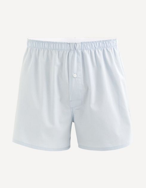 Caleçon popeline 100% coton - bleu