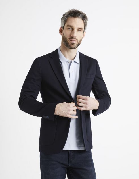 Blazer maille slim premier prix - marine