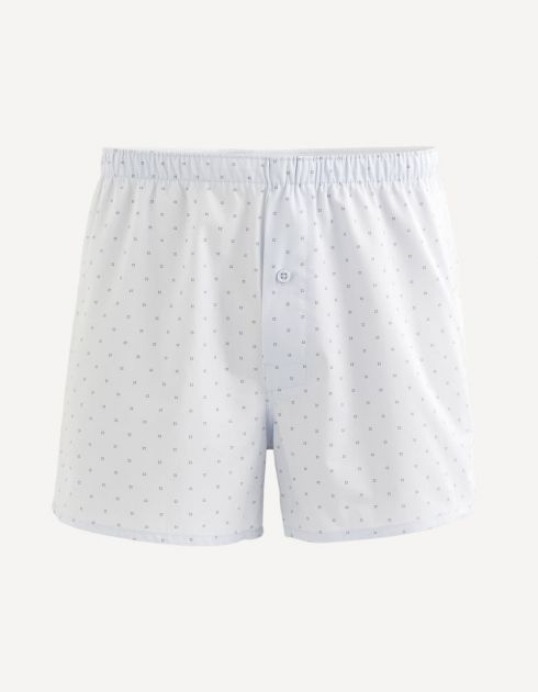 Caleçon popeline 100% coton - bleu