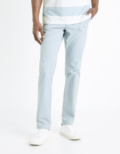 Pantalon chino slim twill stretch - bleu