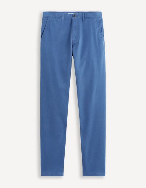 Pantalon chino slim twill stretch - bleu