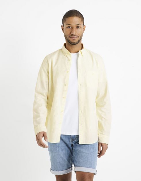 Chemise regular oxford 100% coton - jaune