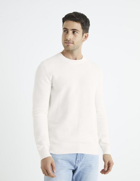 Pull col rond 100% coton