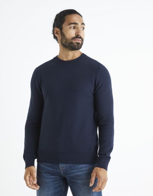 Pull col rond 100% coton