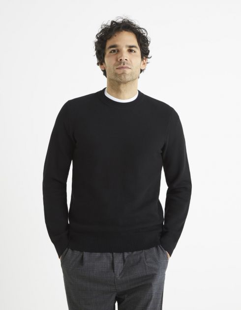 Pull col rond 100% coton