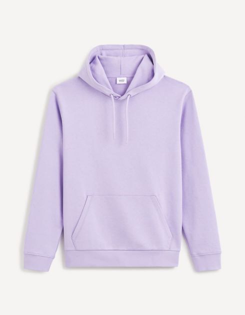 Sweat à capuche 100% coton - mauve