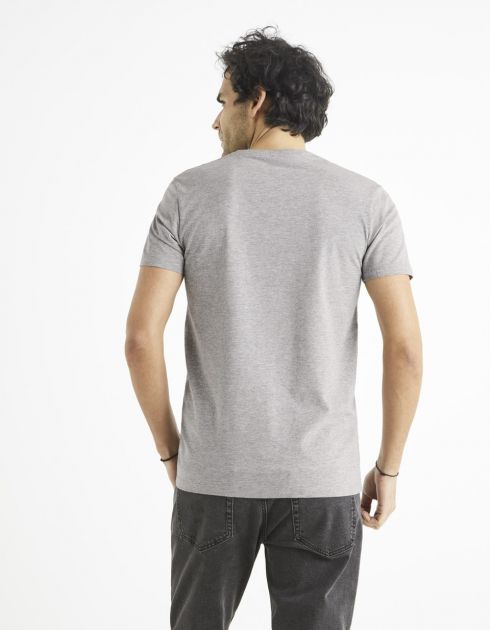 T-shirt col V coton stretch