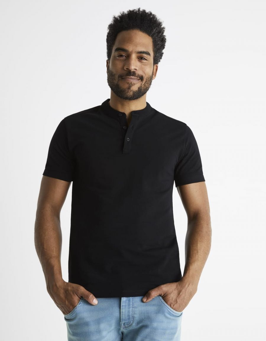 Polo col mao micro pique coton stretch Celio Tunisie