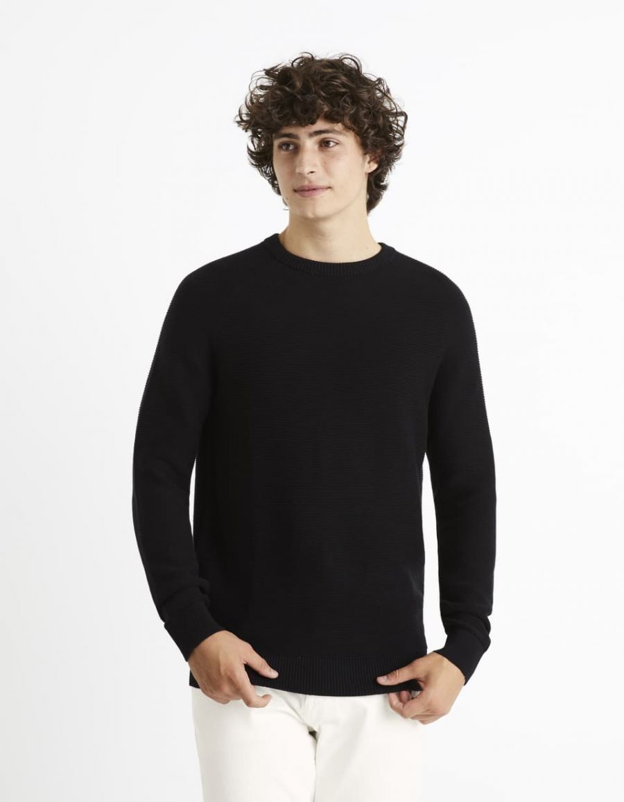 Pull noir homme col rond online